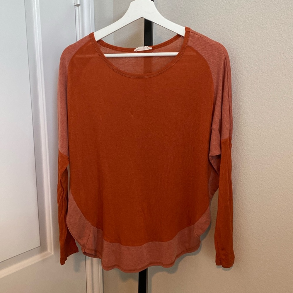 57. Hummingbird Orange Knit Top